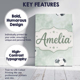 Personalised Name Watercolor Soccer Balls Custom  Unique Gift Idea Elegant Feature Canvas Wall Art Print Decor Picture Ready to Hang