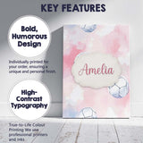 Personalised Name Watercolor Soccer Balls Custom  Unique Gift Idea Elegant Feature Canvas Wall Art Print Decor Picture Ready to Hang