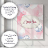Personalised Name Watercolor Soccer Balls Custom  Unique Gift Idea Elegant Feature Canvas Wall Art Print Decor Picture Ready to Hang