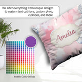 Custom Name Watercolor Soccer Balls Soft Pink Background Pattern Square Filled Cushion Throw Pillow Sofa Bed Home Decor Zip Washable UK Made