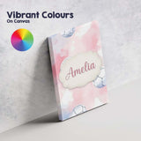 Personalised Name Watercolor Soccer Balls Custom  Unique Gift Idea Elegant Feature Canvas Wall Art Print Decor Picture Ready to Hang