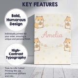Personalised Name Cute Hamster Cartoon Animal Pattern Perfect Custom  Home Unique Canvas Wall Art Print Decor Picture Ready to Hang