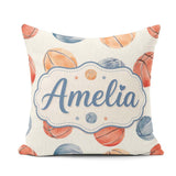 Custom Name Watercolor Basketball on Neutral Background Seamless Square Filled Cushion Throw Pillow Sofa Bed Home Decor Zip Washable UK Made