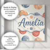 Personalised Name Watercolor Basketball Custom  Modern Room Accent Elegant Feature Canvas Wall Art Print Decor Picture Ready to Hang