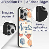 Watercolor Basketball Balls on Neutral Background Custom Name Protective Phone Case Mobile Cover Durable Everyday Smartphone Shock Resistant