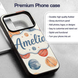 Watercolor Basketball Balls on Neutral Background Custom Name Protective Phone Case Mobile Cover Durable Everyday Smartphone Shock Resistant