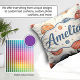 Custom Name Watercolor Basketball on Neutral Background Seamless Square Filled Cushion Throw Pillow Sofa Bed Home Decor Zip Washable UK Made