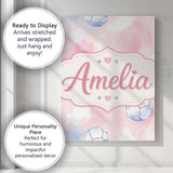Personalised Name Watercolor Soccer Balls Custom  Unique Gift Idea Elegant Feature Canvas Wall Art Print Decor Picture Ready to Hang