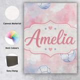 Personalised Name Watercolor Soccer Balls Custom  Unique Gift Idea Elegant Feature Canvas Wall Art Print Decor Picture Ready to Hang