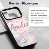 Watercolor Soccer Balls on Soft Pink Background Custom Name Protective Phone Case Mobile Cover Durable Everyday Smartphone Shock Resistant