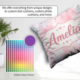 Custom Name Watercolor Soccer Balls Soft Pink Background Pattern Square Filled Cushion Throw Pillow Sofa Bed Home Decor Zip Washable UK Made