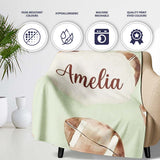 Watercolor American Football Balls on Soft Green Background  Personalised Custom Name Super Soft Fleece Blanket Bed Sofa Throw