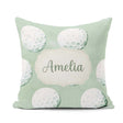 Custom Name Watercolor Golf Balls on Soft Green Seamless Pattern Square Filled Cushion Throw Pillow Sofa Bed Home Decor Zip Washable UK Made
