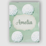 Personalised Name Watercolor Golf Balls on Custom  Unique Gift Idea Elegant Feature Canvas Wall Art Print Decor Picture Ready to Hang