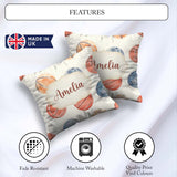 Custom Name Watercolor Basketball on Neutral Background Seamless Square Filled Cushion Throw Pillow Sofa Bed Home Decor Zip Washable UK Made