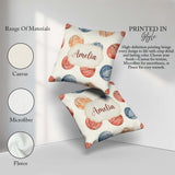 Custom Name Watercolor Basketball on Neutral Background Seamless Square Filled Cushion Throw Pillow Sofa Bed Home Decor Zip Washable UK Made