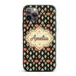 Diamond Star Seamless Pattern on Black Beautiful Custom Name Protective Phone Case Mobile Cover Durable Everyday Smartphone Shock Resistant