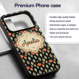Diamond Star Seamless Pattern on Black Beautiful Custom Name Protective Phone Case Mobile Cover Durable Everyday Smartphone Shock Resistant
