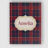Personalised Name Red Navy Traditional Custom  Modern Room Accent Elegant Feature Canvas Wall Art Print Decor Picture Ready to Hang