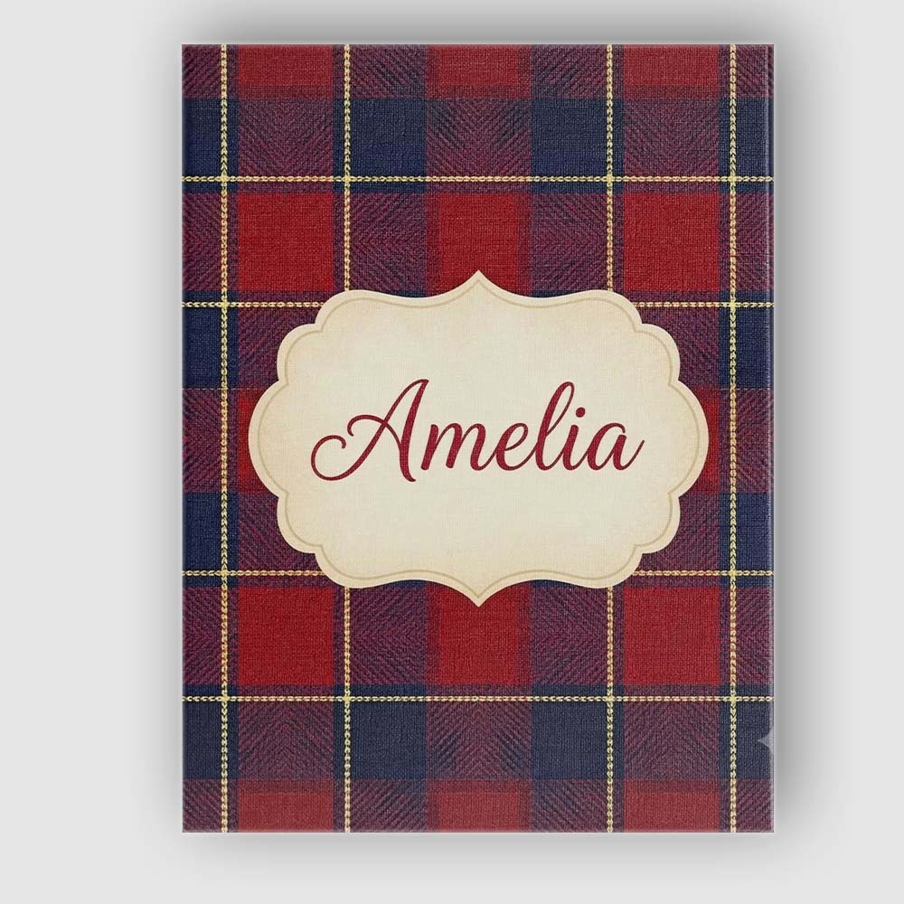Personalised Name Deep Red Blue Classic Custom  Modern Room Accent Elegant Feature Canvas Wall Art Print Decor Picture Ready to Hang