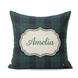 Custom Name Dark Green Traditional Tartan Plaid Texture Seamless Square Filled Cushion Throw Pillow Sofa Bed Home Decor Zip Washable UK Made