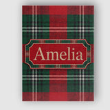 Personalised Name Bright Red Green Scottish Custom  Bespoke Interior Contemporary Canvas Wall Art Print Decor Picture Ready to Hang