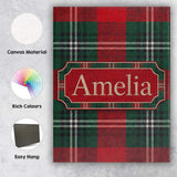 Personalised Name Bright Red Green Scottish Custom  Bespoke Interior Contemporary Canvas Wall Art Print Decor Picture Ready to Hang