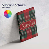Personalised Name Bright Red Green Scottish Custom  Bespoke Interior Contemporary Canvas Wall Art Print Decor Picture Ready to Hang