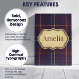 Personalised Name Burgundy Navy Gold Custom Premium Decorative Design Modern Room Accent Canvas Wall Art Print Decor Picture Ready to Hang