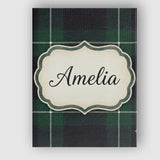 Personalised Name Dark Green Black Classic Custom  Unique Gift Idea Elegant Feature Canvas Wall Art Print Decor Picture Ready to Hang