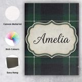 Personalised Name Dark Green Black Classic Custom  Unique Gift Idea Elegant Feature Canvas Wall Art Print Decor Picture Ready to Hang
