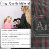 Red Grey Black Rustic Tartan Plaid Seamless Pattern Name Cute  Personalised Custom Name Super Soft Fleece Blanket Bed Sofa Throw