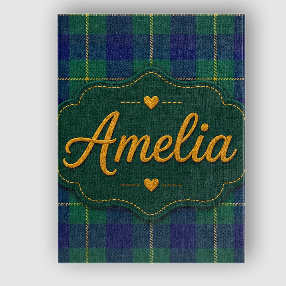 Personalised Name Blue Green Gold Traditional Custom Unique Gift Idea Modern Room Accent Canvas Wall Art Print Decor Picture Ready to Hang