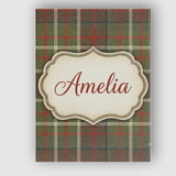 Personalised Name Earth Tone Brown Green Custom  Unique Gift Idea Elegant Feature Canvas Wall Art Print Decor Picture Ready to Hang