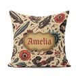 Custom Name Tattoo Style Skulls Flowers Knives Pattern Name Cute Square Filled Cushion Throw Pillow Sofa Bed Home Decor Zip Washable UK Made