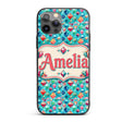 Colorful Gem Crystal Diamond Seamless Pattern on Custom Name Protective Phone Case Mobile Cover Durable Everyday Smartphone Shock Resistant