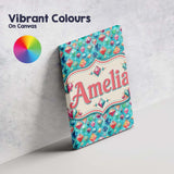 Personalised Name Colorful Gem Crystal Custom  Modern Room Accent Elegant Feature Canvas Wall Art Print Decor Picture Ready to Hang