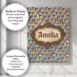 Personalised Name Colorful Flower Pots Custom  Modern Room Accent Elegant Feature Canvas Wall Art Print Decor Picture Ready to Hang