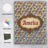 Personalised Name Colorful Flower Pots Custom  Modern Room Accent Elegant Feature Canvas Wall Art Print Decor Picture Ready to Hang