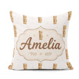 Custom Name Baby Wooden Alphabet Blocks Seamless Pattern on Soft Square Filled Cushion Throw Pillow Sofa Bed Home Decor Zip Washable UK Made