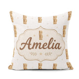 Custom Name Baby Wooden Alphabet Blocks Seamless Pattern on Soft Square Filled Cushion Throw Pillow Sofa Bed Home Decor Zip Washable UK Made