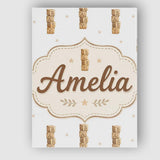 Personalised Name Baby Wooden Alphabet Custom  Modern Room Accent Elegant Feature Canvas Wall Art Print Decor Picture Ready to Hang