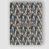 Personalised Name Abstract Faces Blue Beige Custom  Bespoke Interior Contemporary Canvas Wall Art Print Decor Picture Ready to Hang