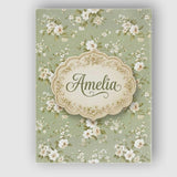 Personalised Name Elegant White Flowers Custom  Unique Gift Idea Modern Room Accent Canvas Wall Art Print Decor Picture Ready to Hang