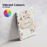 Personalised Name Soft Pastel Flowers Custom Modern Room Accent Creative Decorator Style Canvas Wall Art Print Decor Picture Ready to Hang