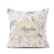 Custom Name Whales Ocean Floral Minimal Seamless Pattern Name Square Filled Cushion Throw Pillow Sofa Bed Home Decor Zip Washable UK Made