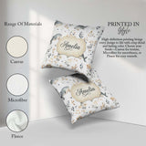 Custom Name Whales Ocean Floral Minimal Seamless Pattern Name Square Filled Cushion Throw Pillow Sofa Bed Home Decor Zip Washable UK Made