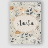 Personalised Name Cute Woodland Mushrooms Custom  Unique Gift Idea Elegant Feature Canvas Wall Art Print Decor Picture Ready to Hang