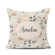 Custom Name Cute Woodland Mushrooms Floral Seamless Pattern Name Square Filled Cushion Throw Pillow Sofa Bed Home Decor Zip Washable UK Made