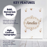 Personalised Name Cute Wooden Duck Toy Custom  Modern Room Accent Elegant Feature Canvas Wall Art Print Decor Picture Ready to Hang